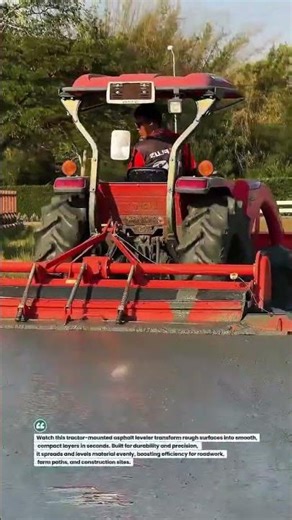 Heavy-Duty Tractor Asphalt Leveler 🚜🔥 #RoadWork #AgriTech #Construction
