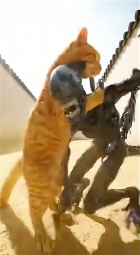 Orange Cat Absolutely Destroys This Alien Monster #pets #viral