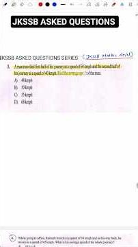 JKSSB PYQ | JKSSB Asked Questions | Previous year questions #jkssb #quiz #mcq #questionpaper #ssc