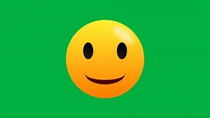 Seamless blinking eye emoji. Winking emoji expression on green screen.