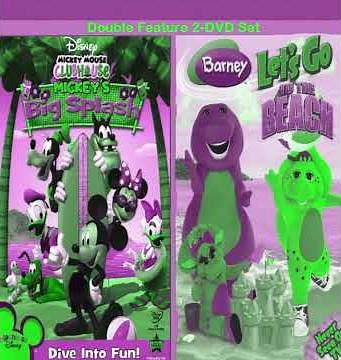 Barney & Mickey Mouse Clubhouse Double Feature DVD (All In Green/Magenta)