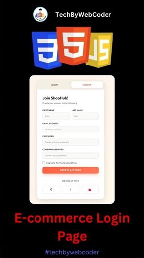 Day 04: How To Build a E-commerce Login Page Using HTML, CSS & JS (For Beginners)