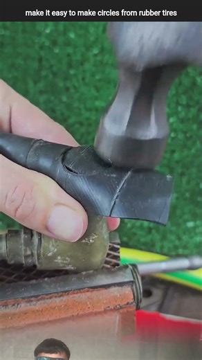 make it easy to make circles from rubber tires