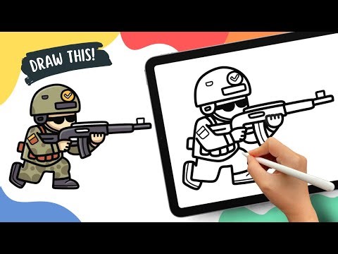 Soldier – Easy Cartoon Drawing Tutorial
