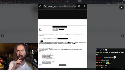 Is there an innocent explanation for these bizarre emails Asmondgold reads about Epstein and jerky? What a bizarre time to be alive. | Steve Robinson