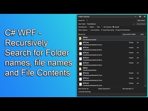 C# - How to recursively search folders, files and file contents (using WPF and MVVM)