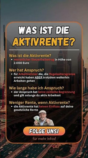 AKTIVRENTE 2026 einfach erklärt? #aktivrente #rente #rentner #deutsch #politik #finanzen #news
