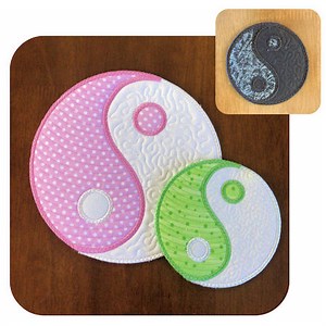 Free In the hoop Yin Yang Coaster