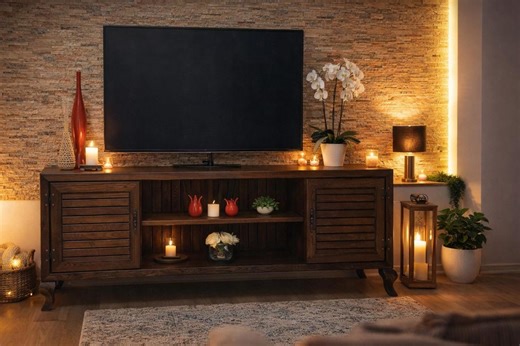 Solid Wood Media Console, Handcrafted Rustic Modern Entertainment Center, Living Room Furniture - Etsy