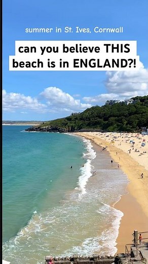 THIS turquoise beach is in ENGLAND!! 🌊 St. Ives, Cornwall is a must-see #cornwall #stives #england