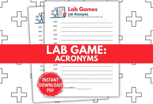 Lab Week Games Printable Lab Games Acronyms Game Lab Week Activity Medical Laboratory Professionals Week Medical Lab Tech Lab Assistant - Etsy