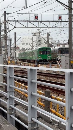 池上線、青がえる 1000系 1013 雪谷車両基地出発準備中 #ikegamiline #1000形