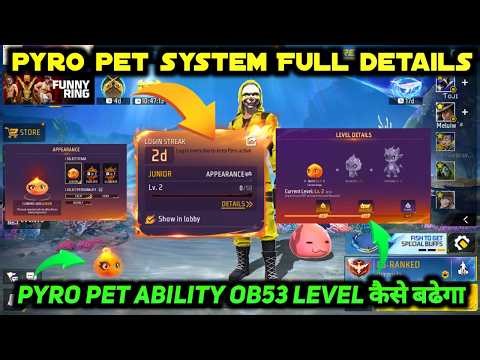 PYRO PET ABILITY KYA HAI IN FREE FIRE | PYRO SYSTEM | PYRO PET KAISE LE | PYRO LEVEL KAISE BADHAYE