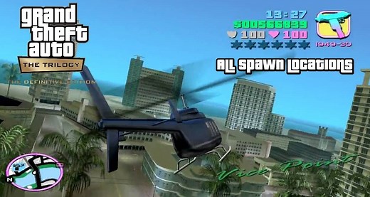 List of all helicopter spawn locations in GTA Vice City Definitive Edition