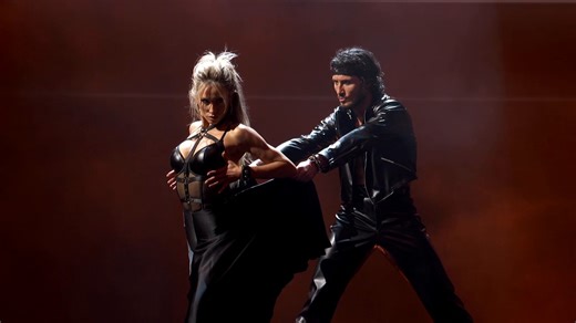 Alix Earle and pro Val Chmerkovskiy perform a Paso Doble to “Livin’ On A Prayer” by Bon Jovi. #RockHallNight #DWTS | Dancing with the Stars
