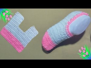 Easy model knitted slippers - tutorial for beginners || crochet slippers | woolen socks design
