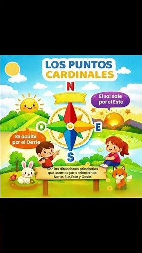 Los puntos cardinales #niñosfelices #lospuntoscardinales #geografia
