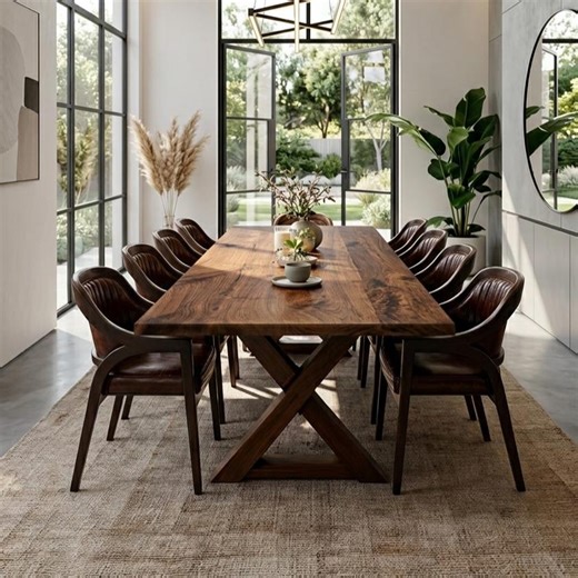 Solid Walnut Live Edge Dining Table, Farmhouse Style, Rustic Wood Furniture, Natural Oil Finish - Etsy