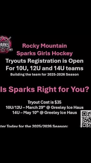 22 reactions | Register today for the Rocky Mountain Sparks 10U, 12U or 14U girls hockey tournament teams for next season | Rocky Mountain Sparks Girls Hockey | Facebook