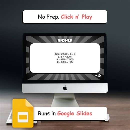 Understand Simple Interest BUMP Math Game | No Prep Grade 6 Review