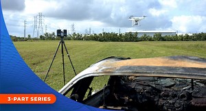 Using drones and 3D laser scanners to quickly, accurately document crash scenes