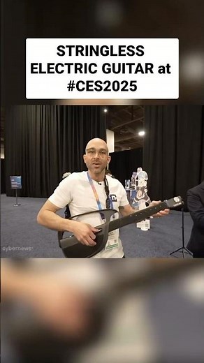 Playing a Stringless Electric Guitar (LiberLive C1) at #CES2025 #shorts
