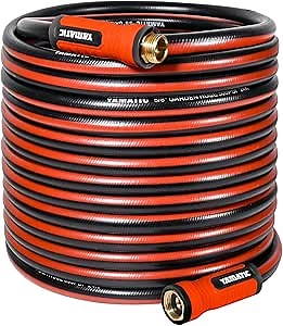 YAMATIC 100FT 5/8" Garden Hose, 300 PSI Kink-Resistant Water Hose with 360° Swivel Connector & 3/4" Brass GHT Fittings, Flexible All-Weather Outdoor Hose for Yard, Lawn, Garden & Driveway