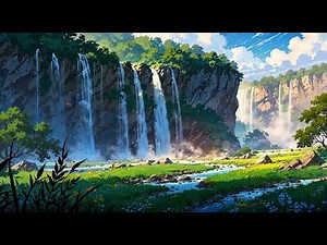 🌈 Most Beautiful Anime Landscape with Relaxing Water Flow 🌊