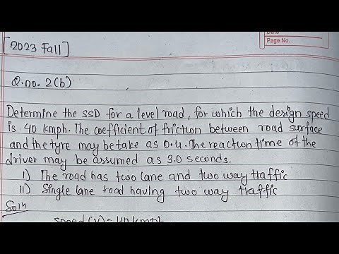 STOPPING SIGHT DISTANCE (SSD) | Geometric Design of Highway | Transportation Engineering 1 | PoU