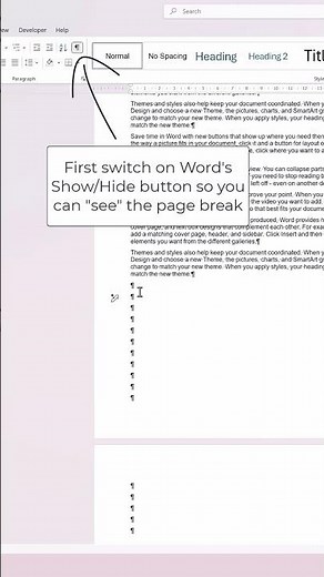 Master Page Breaks in Word 365