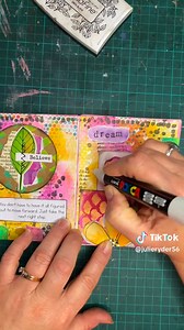 20 reactions | Part 2..Art Journal page using blank greeting cards glued together! All my printable downloads are in my Etsy shop! https://julierydermixedmedia.etsy.com #digitaldownloads #etsyshop #journalinspiration #printables #whimsicalart | Julie Ryder - Mixed Media Artist | Facebook