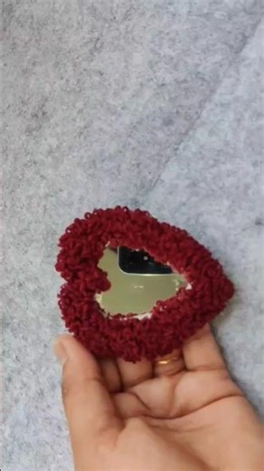 DIY Punchneedle Heart Mirror| 🪞#shorts #virlal #diy #mirror