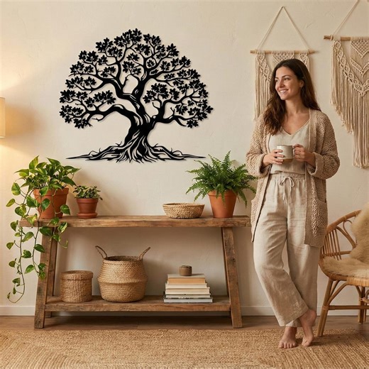Metal Tree of Life Wall Art, Modern Branch Decor, Nature Inspired Oversized Wall Sculpture - Etsy