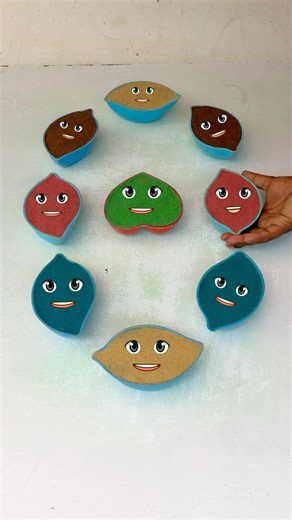 Oddly Satisfying Kinetic Sand Faces Crushing | Cute Shapes Hammer Smash ASMR #shorts