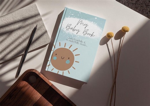 Boho Baby Boy Memory Book | Faith-inspired Baby Milestone Journal | Editable Canva Template | Printable Digital Download - Etsy