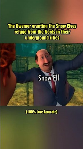 The Dwemer granting the Snow Elves refuge from the Nords in their underground cities! #skyrim