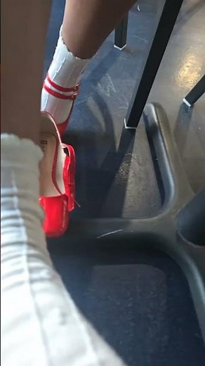 Shoe play In red heels and white socks!