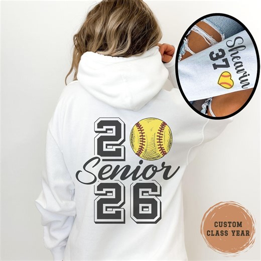 Custom Senior Softball Hoodie, Personalized Name and Number - Etsy Australia