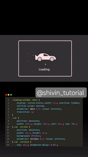Car Loading Animation | HTML | CSS | JS #coding #3danimation #shorts