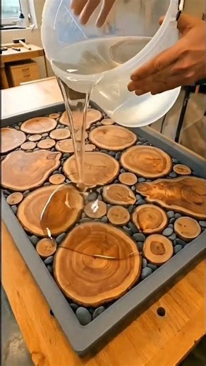 Incredible Woodworking: Turning Logs & Stones into a Luxury Table! #shorts