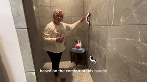 Grab Bars for Bathtubs and Showers, 2 Pack Shower Handle 12 Inch Strong Suction Shower Bar, Safety Bars for Shower Chair, Bathroom Grab Bar for Senior Black White