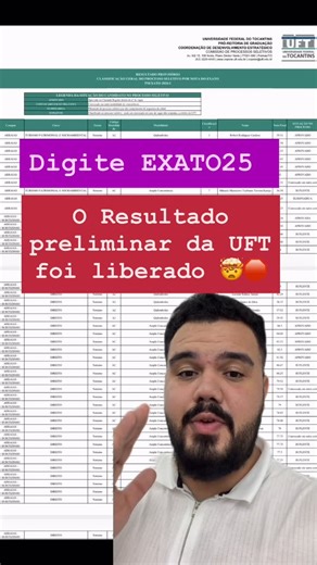 Prof. Gabriel | Vestibulares de Medicina e Transferência 🥼🩺 on Instagram: "Comente EXATO25 #exatouft #uft"