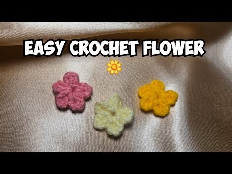 Easy Crochet Flower for Beginners 🌼 | 5 Petal Crochet Flower Tutorial Step by Step