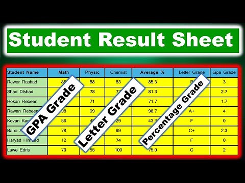 how to create Student Result Sheet with GPA, Letter Grading & Percentage| Excel grade sheet GPA