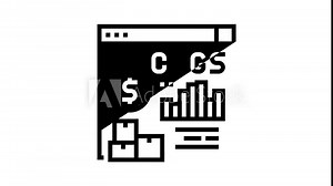 cost of goods sold cogs report line icon animation