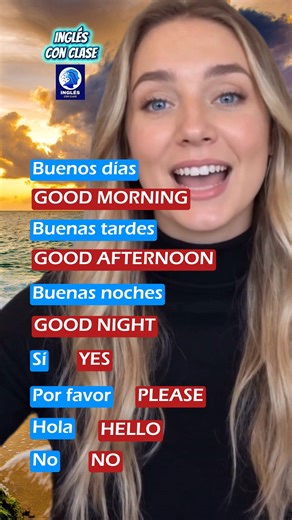 Aprende cómo decir buenos días, buenas tardes, buenas noches, sí, por favor, hola y no en inglés americano 🙌💡. Vocabulario esencial para sonar natural desde el primer día. 🚀😃 #AprenderInglés 📖 #InglésFácil 💬 #InglésAmericano 🇺🇸 | Ingles con clase