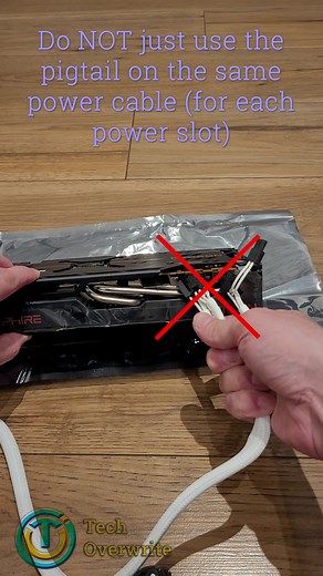 PSA: You Should NEVER (Usually) Use The Split/Pigtail PCIe Connector For Your High End Graphics Card #GPU #PCIe #PSU #GraphicsCard #Hardware #PCBuild