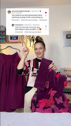 Stiffening my modesty panel with boning AFTER I finished it! #sewing #sewingtutorial #sewingtips