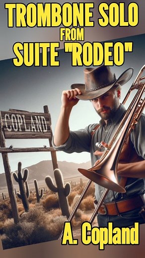 Trombone solo from the Suite 'Rodeo' of Copland. So much fun to play this excerpt!! #orchestra #lowbrass #brasspower #trombone #tromboneplayer #brass #classicalmusic #copland #western | Jorge Felipe Nieto