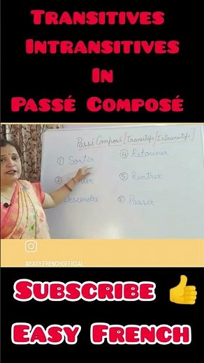 Transitive and Intransitive Verbs in Passé Composé